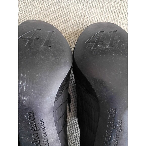 Pedro Garcia Lady Stack Rizzo Heels Size EU 41 Black Suede Lace-Up Booties 16902 - Picture 10 of 11